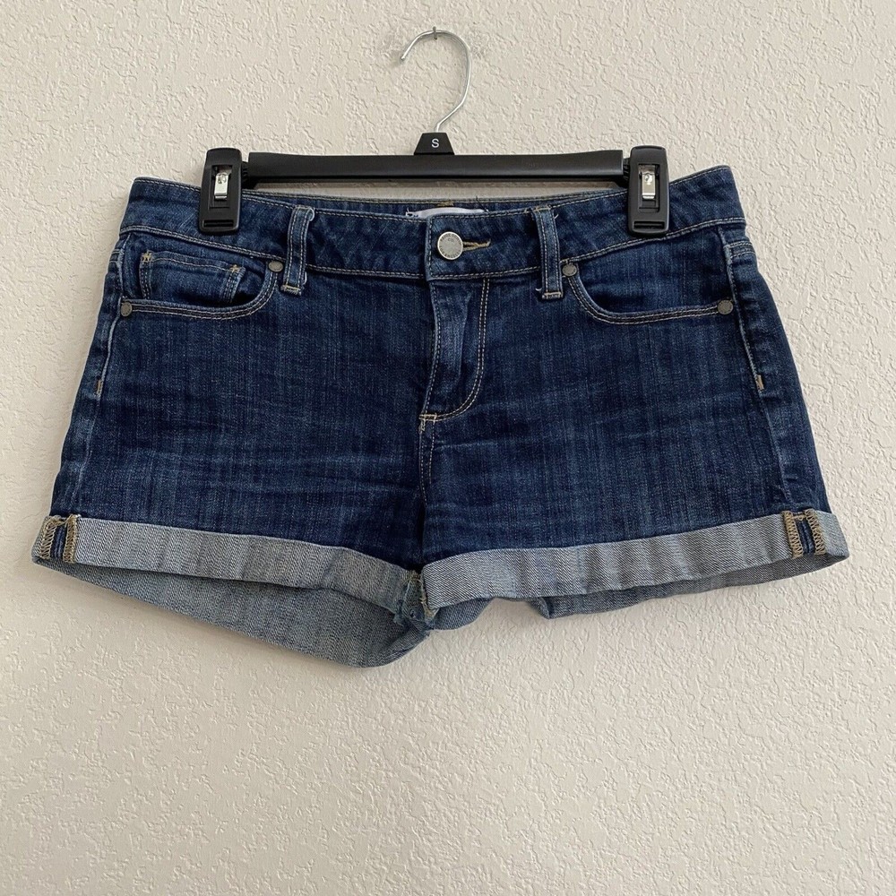 PAIGE Women's Dark Blue Jean Shorts